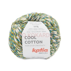 Włóczka Katia Cool Cotton col. 85 (niebieski/khaki/żółty)