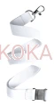 Smycze na identyfikator 20mm biała karabińczyk + bezpieczne zapięcie  (50szt/op) 