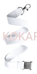 Smycze na identyfikator 20mm biała karabińczyk + bezpieczne zapięcie  (50szt/op) 