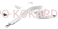 Smycze na identyfikator 20mm biała karabińczyk + bezpieczne zapięcie  (50szt/op) 