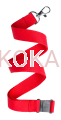 Smycze na identyfikator 20mm czerwona karabińczyk + bezpieczne zapięcie  (50szt/op)