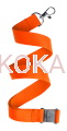 Smycze na identyfikator 20mm pomarańczowa karabińczyk + bezpieczne zapięcie  (50szt/op)