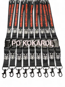 SMYCZE Z NADRUKIEM 20mm czarny karabińczyk + klamerka